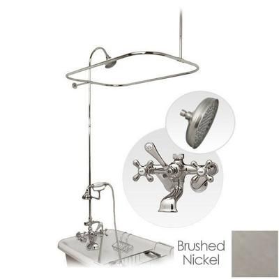 Randolph Morris 48 Inch Clawfoot Tub Wall Mount Shower Enclosure with Shower Ring and Handheld Shower RM168R-48BN