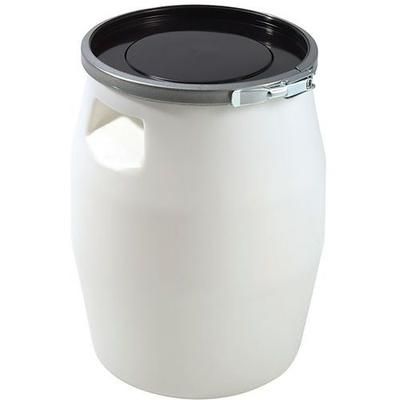 Fût 50 L Avec Genouillère Métal Et Couvercle - Blanc - Gilac