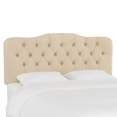 Velvet Tufted Headboard by Skyline Furniture in Velvet Pearl (Size TWIN)