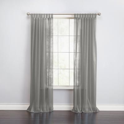 Wide Width BH Studio Sheer Voile Tab-Top Panel by BH Studio in Silver (Size 60" W 84" L) Window Curtain