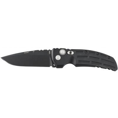 Hogue EX-A01 Automatic Tactical Folding Knife 3.5in 154CM Stainless Steel Black Cerakote Drop Point Blade Matte Black Aluminum Handle 34130