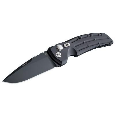Hogue EX-A01 Automatic Tactical Folding Knife 4in 154CM Stainless Steel Black Cerakote Drop Point Blade Matte Black Aluminum Handle 34110