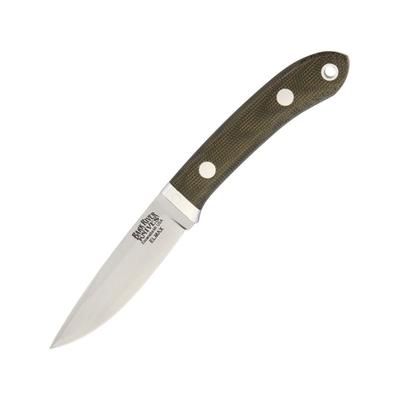 Bark River Blackwater Elmax Green Canvas Fixed Blade Knife 3in Standard Edge Satin Green Canvas Micarta Handle 07-045MGC