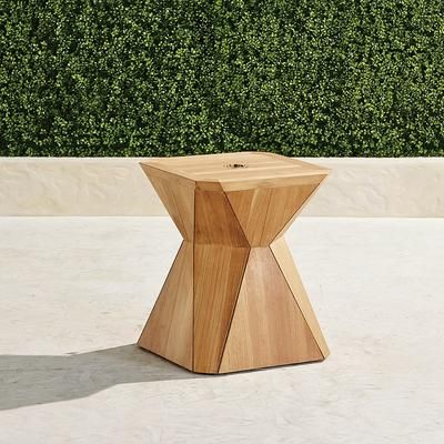 Teak Prism Umbrella Table - Weathered - Frontgate