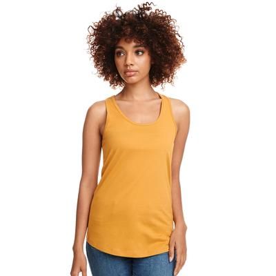 Next Level N1533 Women's Ideal Racerback Tank Top in Gold size XS | Cotton/Polyester Blend 1533, NL1533