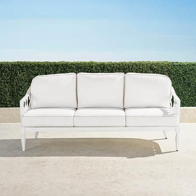 Avery Sofa with Cushions in White Aluminum - Sunbrella Rain, Rain Sand - Frontgate