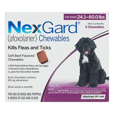 Nexgard For Large Dogs (24 To 60lbs) Purple 3 Chews