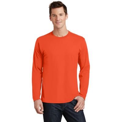 Port & Company PC450LS Long Sleeve Fan Favorite Top in Orange size 5XL | Ringspun Cotton