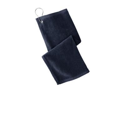 Port Authority PT400 Grommeted Hemmed Towel in Navy Blue size OSFA | Cotton