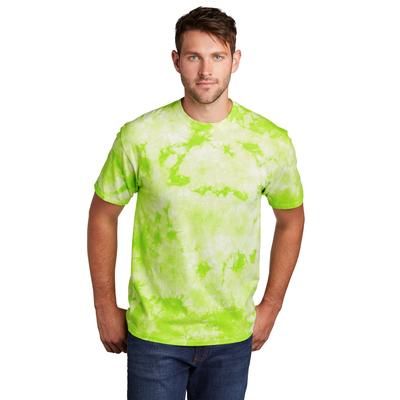Port & Company PC145 Crystal Tie-Dye Top in Lemon Lime size Small | Cotton