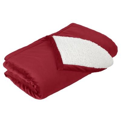 Port Authority BP40 Mountain Lodge Blanket in Red Rhubarb size OSFA | Fleece