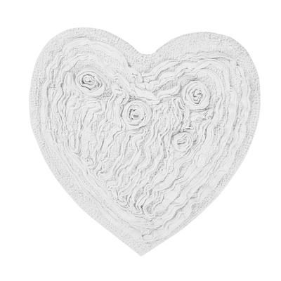 Bellflower Heart Bath Rug by Home Weavers Inc in White