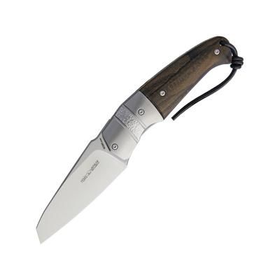 Viper Novis Linerlock Folding Knife 4in Closed 3in Satin Bohler M390 SS Blade Ziricote Wood Handle SS Bolster Black Leather Pouch V5974ZI