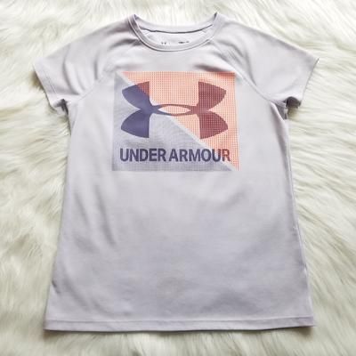 Under Armour Shirts & Tops | Girls Under Armour Heat Gear Short Sleeve Shirt | Color: Orange/Purple | Size: Mg