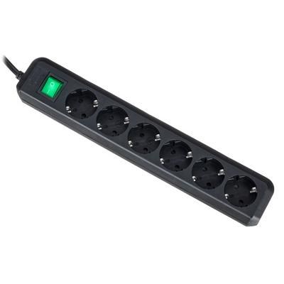 Brennenstuhl Eco-L 6 Way Split Sw 3m BK