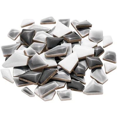 Flip Mini mosaïque en céramique, tons gris, 1 - 2 cm, 200 g
