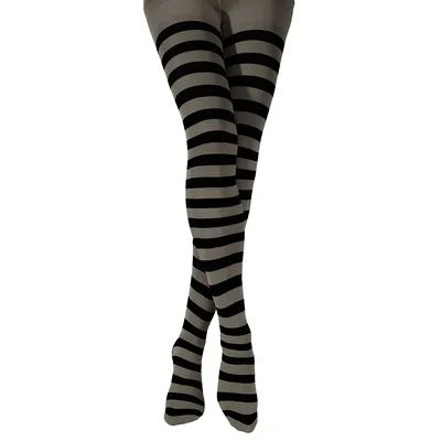 Collants rayés pour adultes, gris/noir