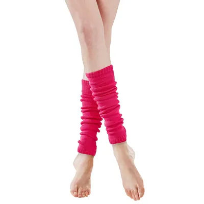Guêtres en maille, rose vif