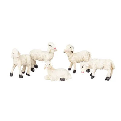 Moutons, blanc, 2,5 x 2,5 cm, 5 pièces