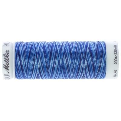 Mettler Fil à coudre poly sheen multi, grosseur : 40, 200 m, bleu multicolore