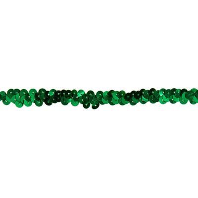 Ruban élastique à paillettes, vert, 10 mm, 3 m