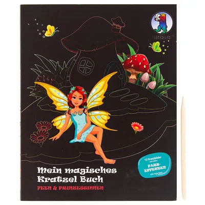 Ursus Livret magique avec 12 motifs à gratter "fées et princesses"
