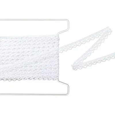 Galon de dentelle aux fuseaux pointue "Leni", blanc, largeur : 1,3 cm, longueur : 5 m
