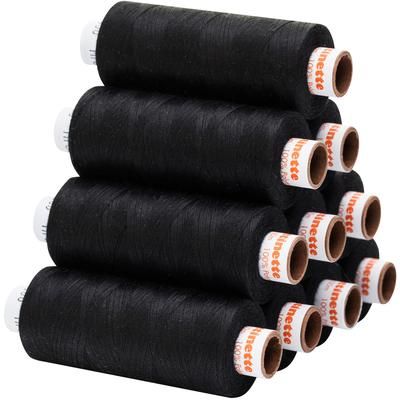 buttinette Fil à coudre universel, grosseur : 100, lot de 10 bobines, noir