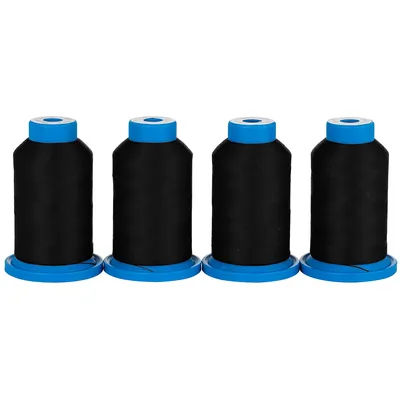Mettler Seraflock Fil mousse, noir, 4 bobines, grosseur : 120, 1000 m