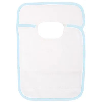 buttinette Bavoir bébé à broder, blanc/bleu clair, avec fermeture scratch