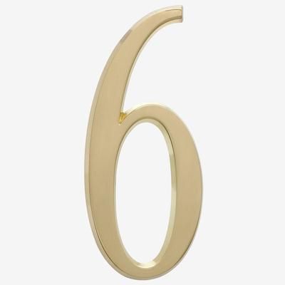 4" Numbers by Whitehall Products in 6 Gold