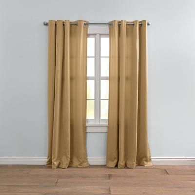 Wide Width BH Studio Room-Darkening Grommet Panel by BH Studio in Gold (Size 54" W 95" L) Window Curtain