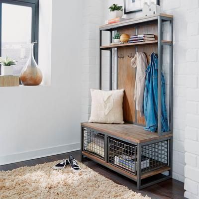 Barnside Metro Hall Tree by Homestyles in Grey