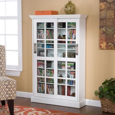 Sliding Door Media Cabinet by SEI Furniture in White