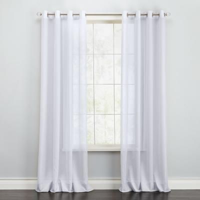 Wide Width BH Studio Sheer Voile Grommet Panel by BH Studio in White (Size 56" W 95" L) Window Curtain