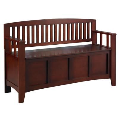 Cynthia Storage Bench by Linon Home Décor in Walnut