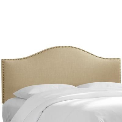 Ashland Nail Button Headboard by Skyline Furniture in Linen Sandstone (Size QUEEN)