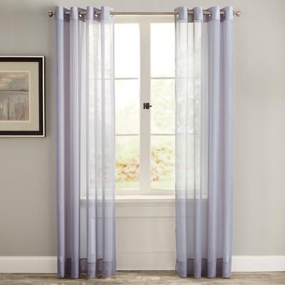 Wide Width BH Studio Sheer Voile Grommet Panel by BH Studio in Slate (Size 56" W 108"L) Window Curtain