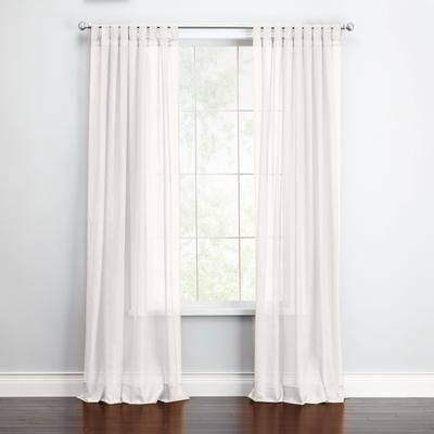 Wide Width BH Studio Sheer Voile Tab-Top Panel by BH Studio in Eggshell (Size 60" W 63" L) Window Curtain