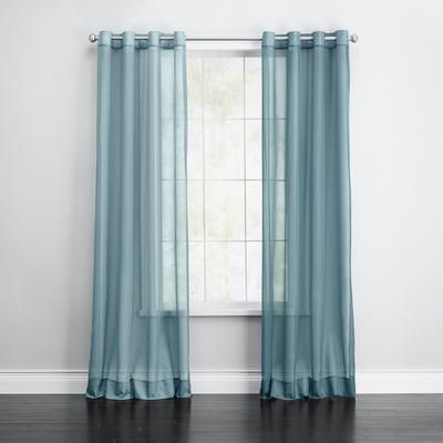 Wide Width BH Studio Sheer Voile Grommet Panel by BH Studio in Seaglass (Size 56" W 63" L) Window Curtain