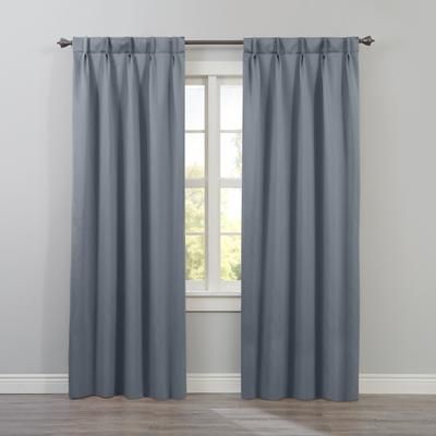 Wide Width BH Studio Room-Darkening Pinch Pleat Panel by BH Studio in Pewter (Size 35" W 63" L) Window Curtain
