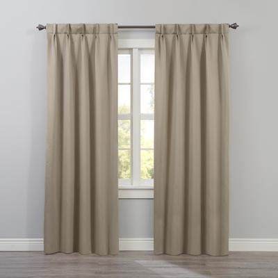 Wide Width BH Studio Room-Darkening Pinch Pleat Panel by BH Studio in Taupe (Size 35" W 63" L) Window Curtain