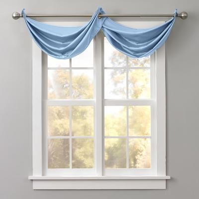 BH Studio Room-Darkening Waterfall Grommet Valance by BH Studio in Powder Blue Window Curtain