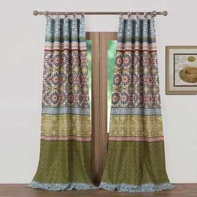 Wide Width Shangri-La Curtain Panel Pair by Greenland Home Fashions in Multi (Size 84" W 84" L)