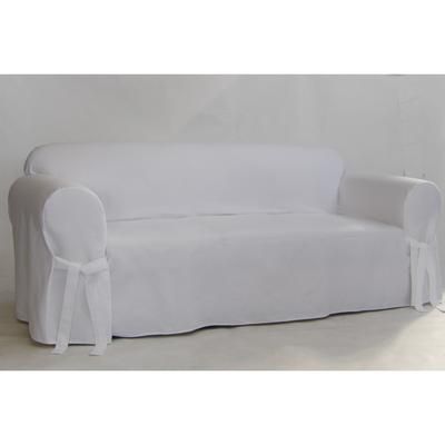 Twill 1-Pc. Slipcover by Classic Slipcovers in White (Size LOVESEAT)