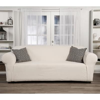 Embossed Stretch 1-Pc. Slipcover by Classic Slipcovers in Off White (Size CHAIR)