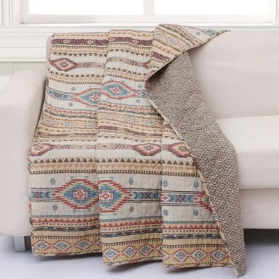 Phoenix Quilted Throw Blanket by Greenland Home Fashions in Tan (Size 50" X 60")