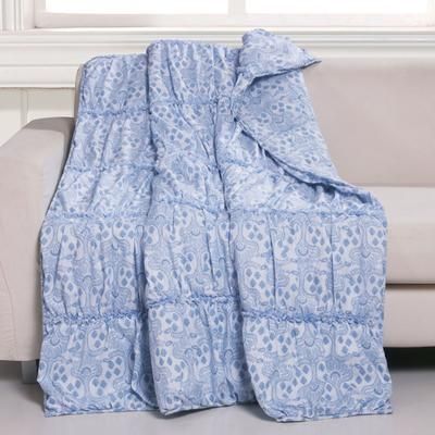Helena Ruffle Quilted Throw Blanket by Greenland Home Fashions in Blue (Size 50" X 60")
