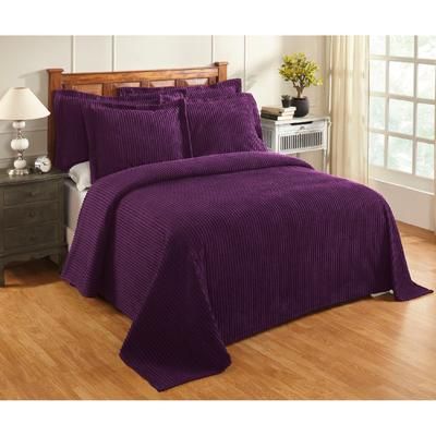 Better Trends Jullian Collection in Bold Stripes Design Bedspread by Better Trends in Plum (Size KING)