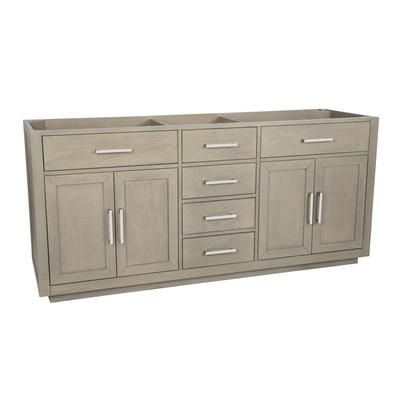 Randolph Morris Barrett 72 Inch Oak Vanity Base - Gray Oak RMKEM-72GK-SNT